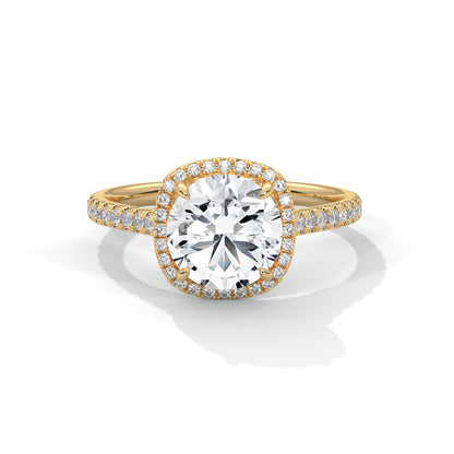Seraphina Glow 1.5 CT Lab Grown Cushion-Cut Diamond Halo Ring | 1.86 CTW