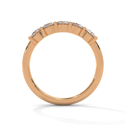 Brilliant Bonds Gold Round Diamond Prong Set Band Ring | 1.10 CTW