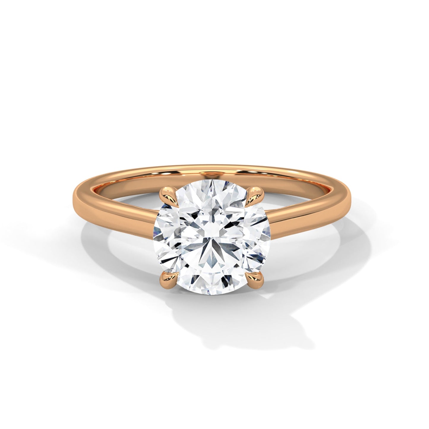 Round Brilliant-Cut Split Shank Engagement Ring |2Ct |F VS