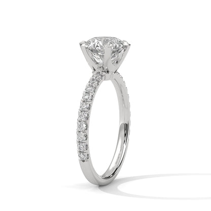 3 CT Round-Cut Lab Grown Diamond 6-Prong Pave Ring | 3.24 CTW