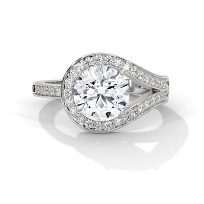 Elegant Swirl 1ct Round Lab-Grown Diamond Engagement Ring | 1.72 CTW