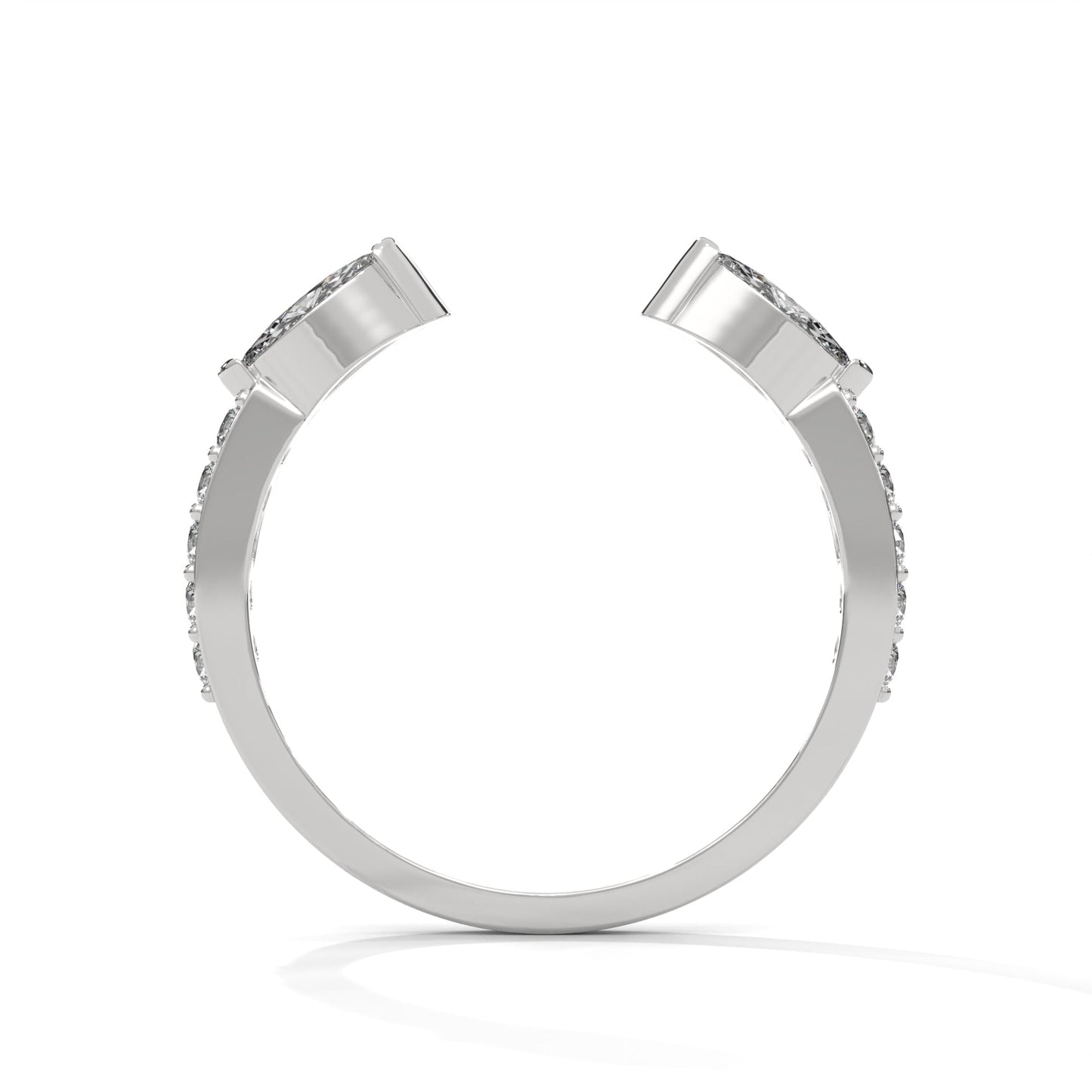 Modern Marquise Lab-Grown Diamond Gold Open Wedding Band | 0.54 CTW