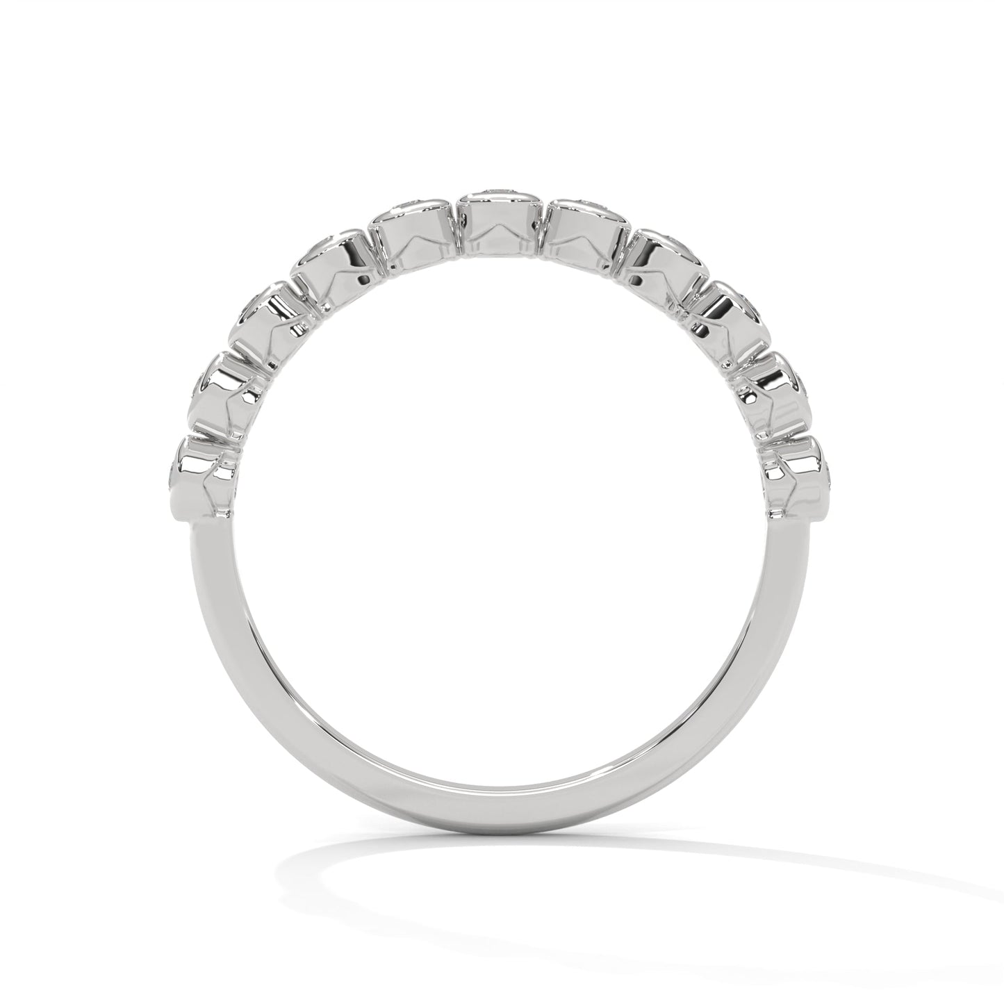 Circular Elegance:  Round Diamond Bezel Set Gold Band | 0.23 CTW