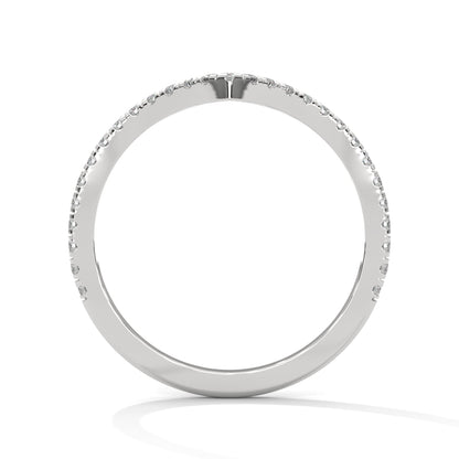 Elegant Round Lab-Grown Diamond Gold V-Shaped Wedding Band | 0.22 CTW