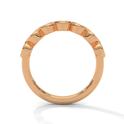 Intricate Infinity: Gold Round Diamond Bezel Set Band Ring | 0.25 CTW