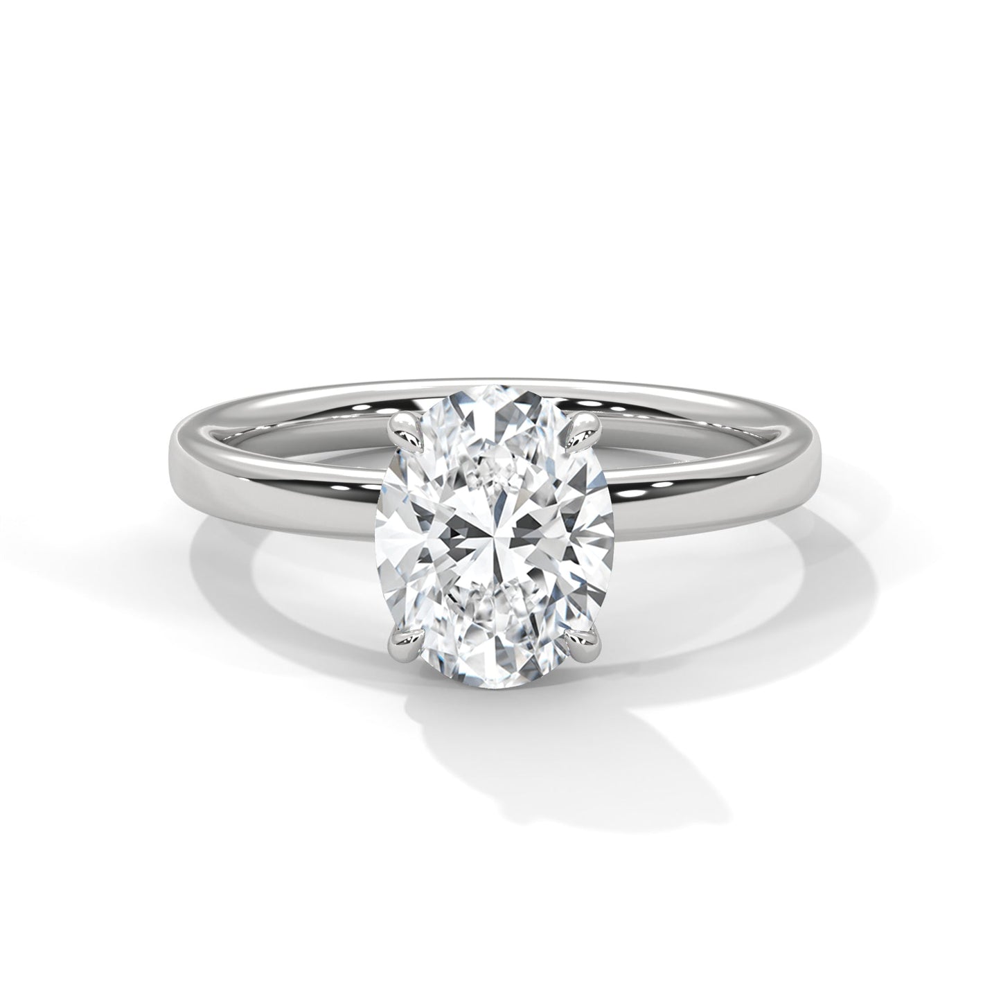 Elegance 2 CT Oval Cut Diamond Solitaire Ring | 14K & 18K Gold