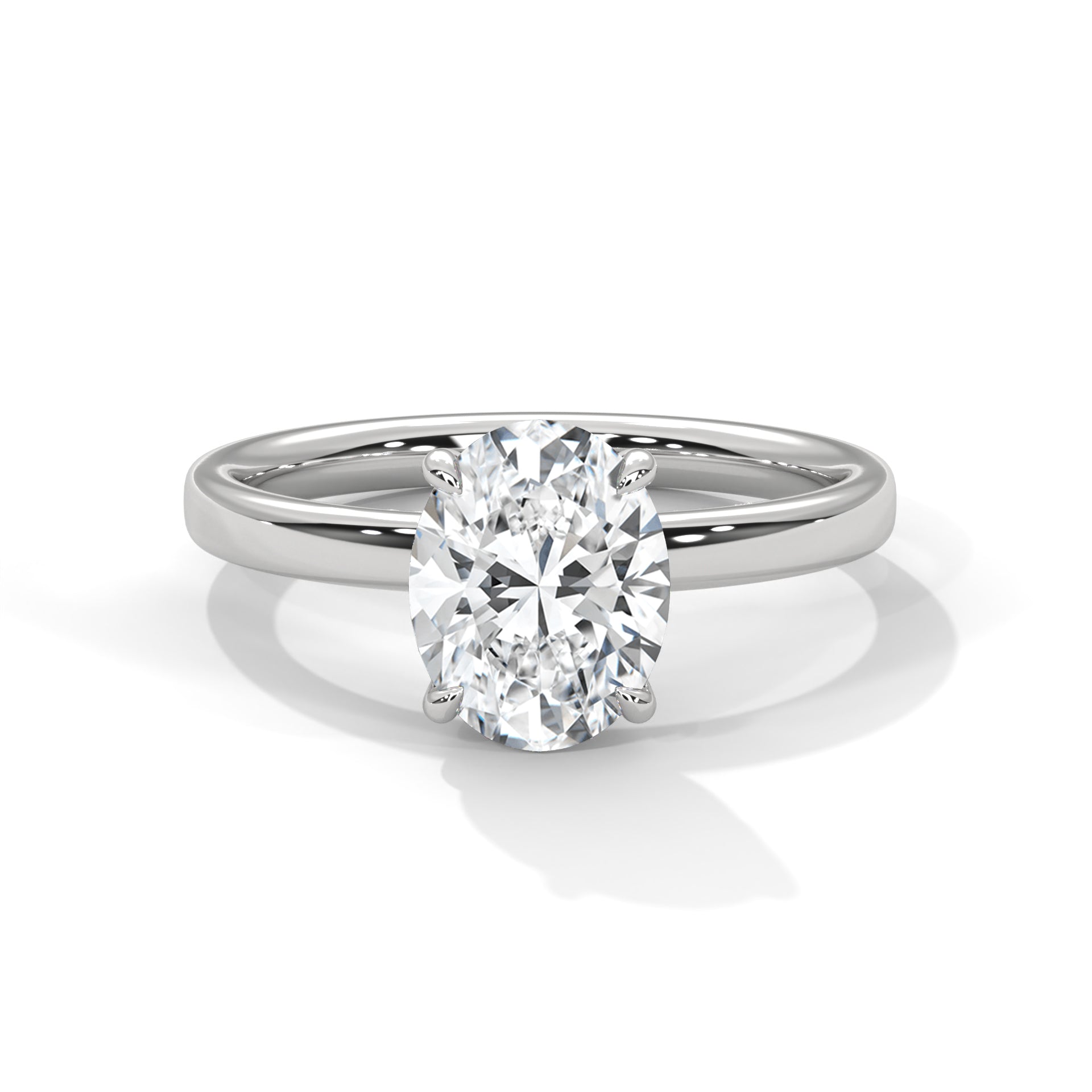 Elegance 2 CT Oval Cut Diamond Solitaire Ring | 14K & 18K Gold