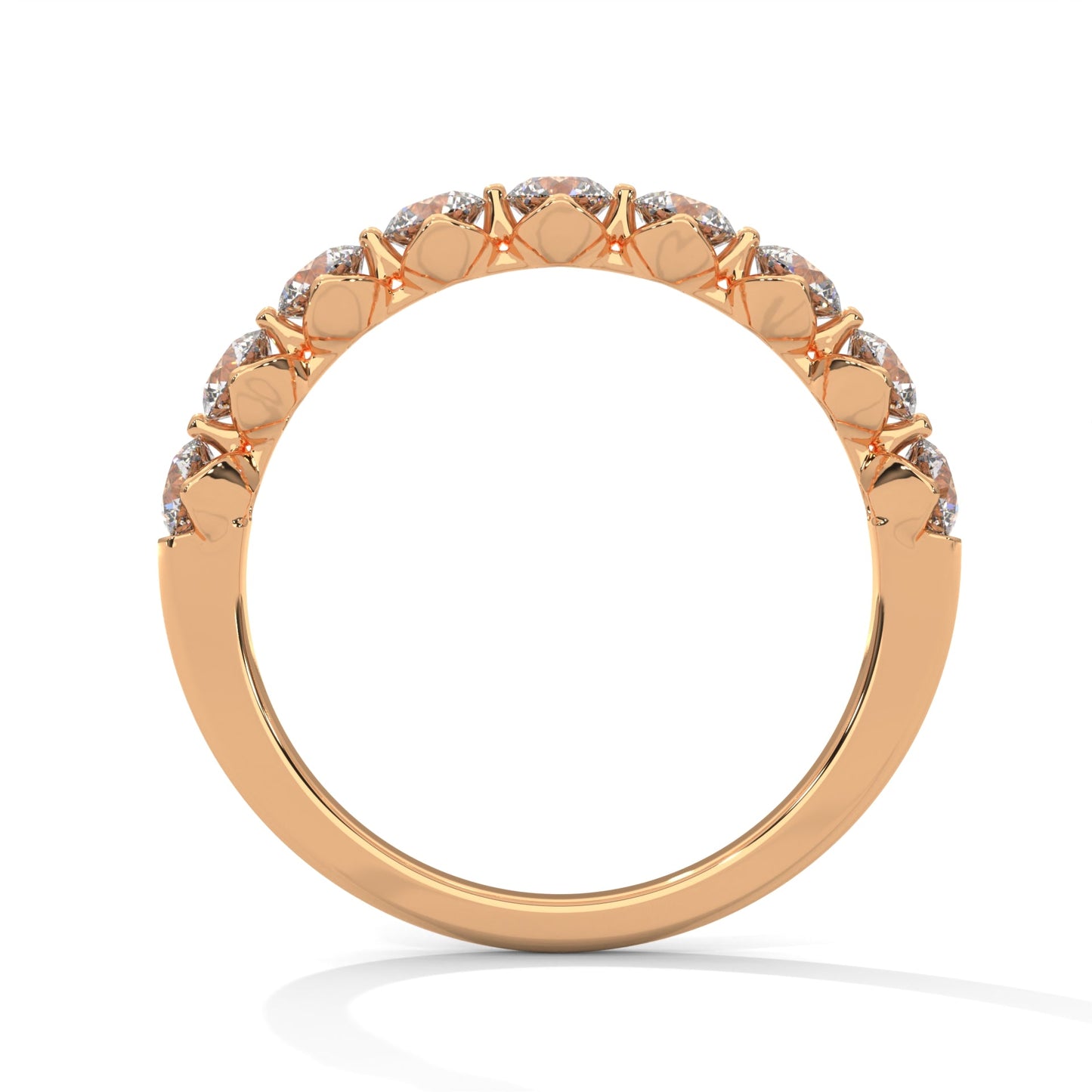 Eternal Sparkle: Gold Round Diamond Half-Eternity Band | 0.97 CTW