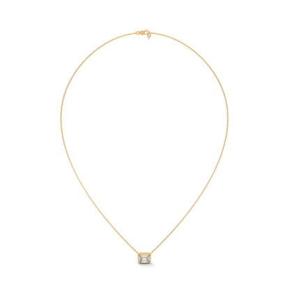 Emerald-Cut Diamond Pendant Necklace 0.75ct | 14K Gold | 16-18inch Chain