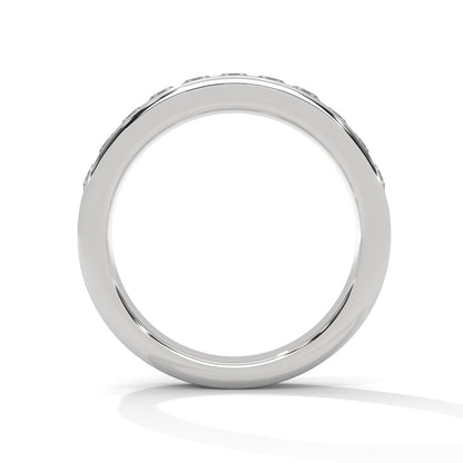 Elegant Embrace: Princess Cut Diamond Channel Set Gold Band | 1.10 CTW