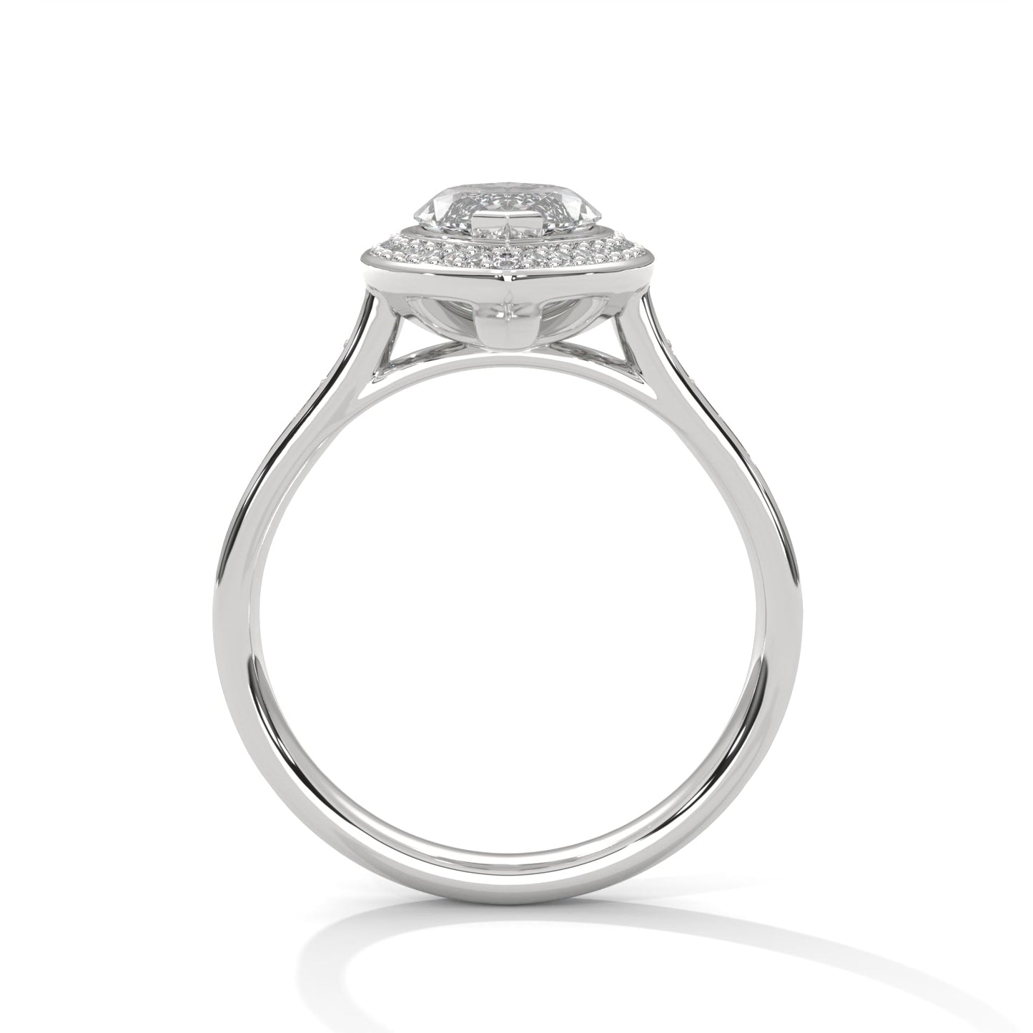 Regal Halo Marquise-Cut Engagement Ring Pave Band and 2ct Lab-Grown Diamond (F VS1)