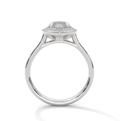 Regal Halo Marquise-Cut Engagement Ring Pave Band and 2ct Lab-Grown Diamond (F VS1)