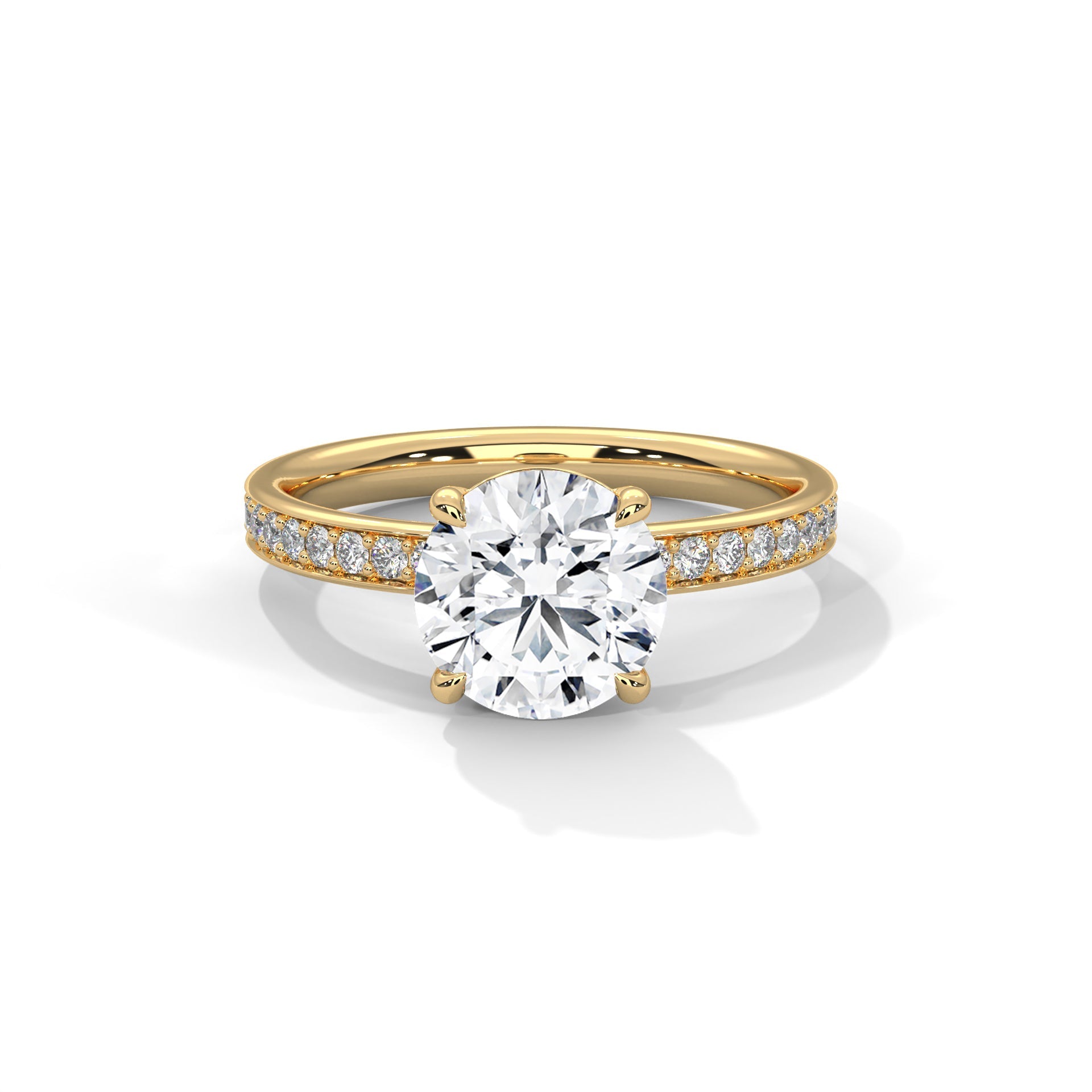 Shiny 1 CT Round-Cut Lab Grown Diamond Pave Ring | 1.46 CTW