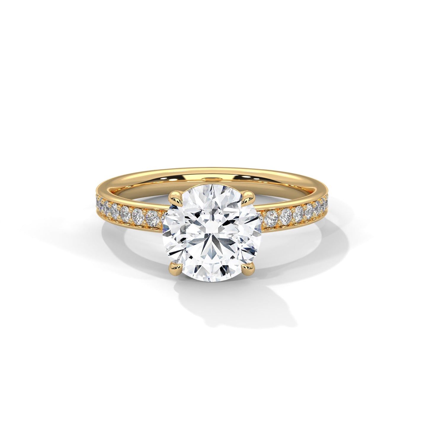 Radiance 2.46 CTW Round-Cut Diamond Pavé Engagement Ring | F-VS1