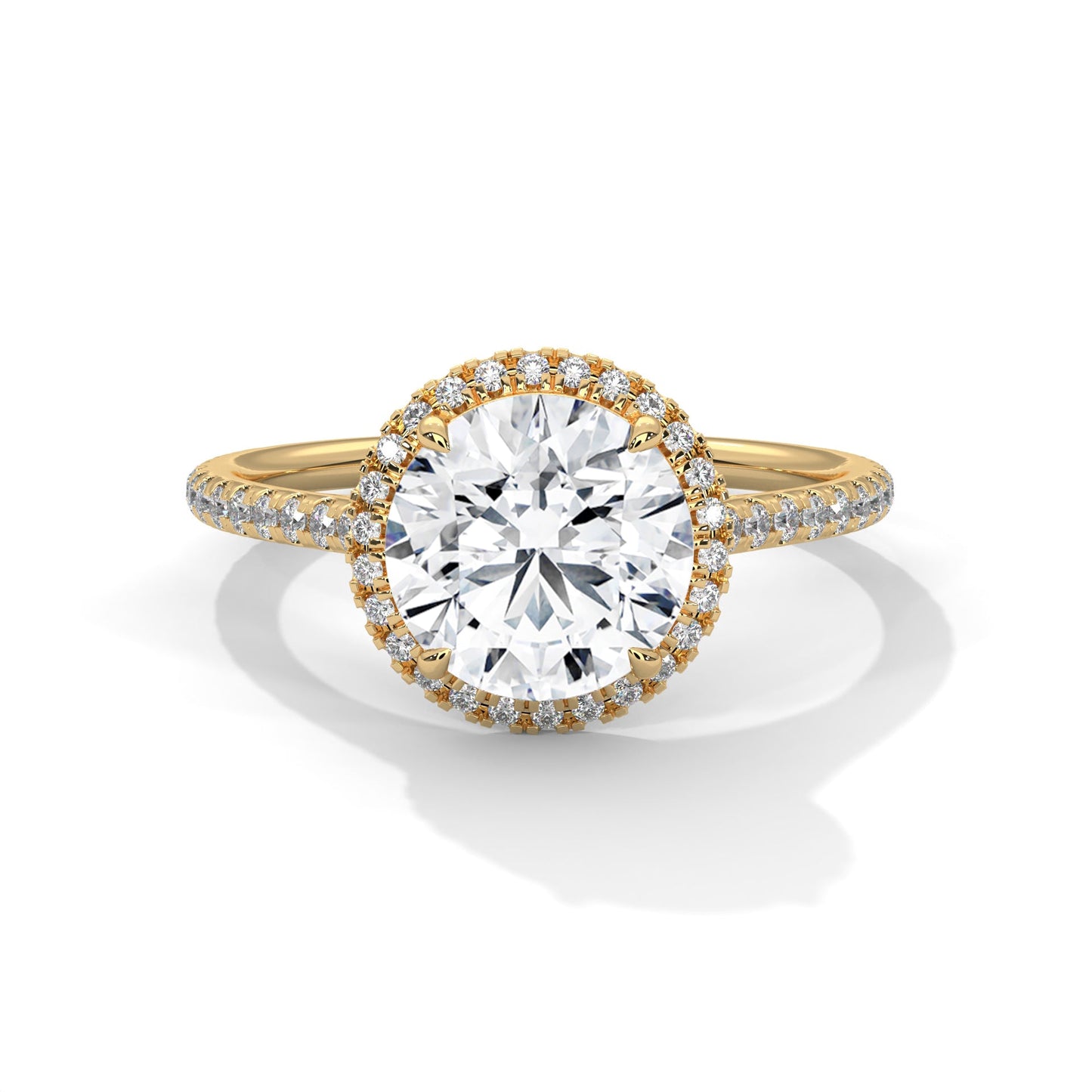 Luminous Halo 2.34 CTW Round-Cut Diamond Engagement Ring | E VVS1