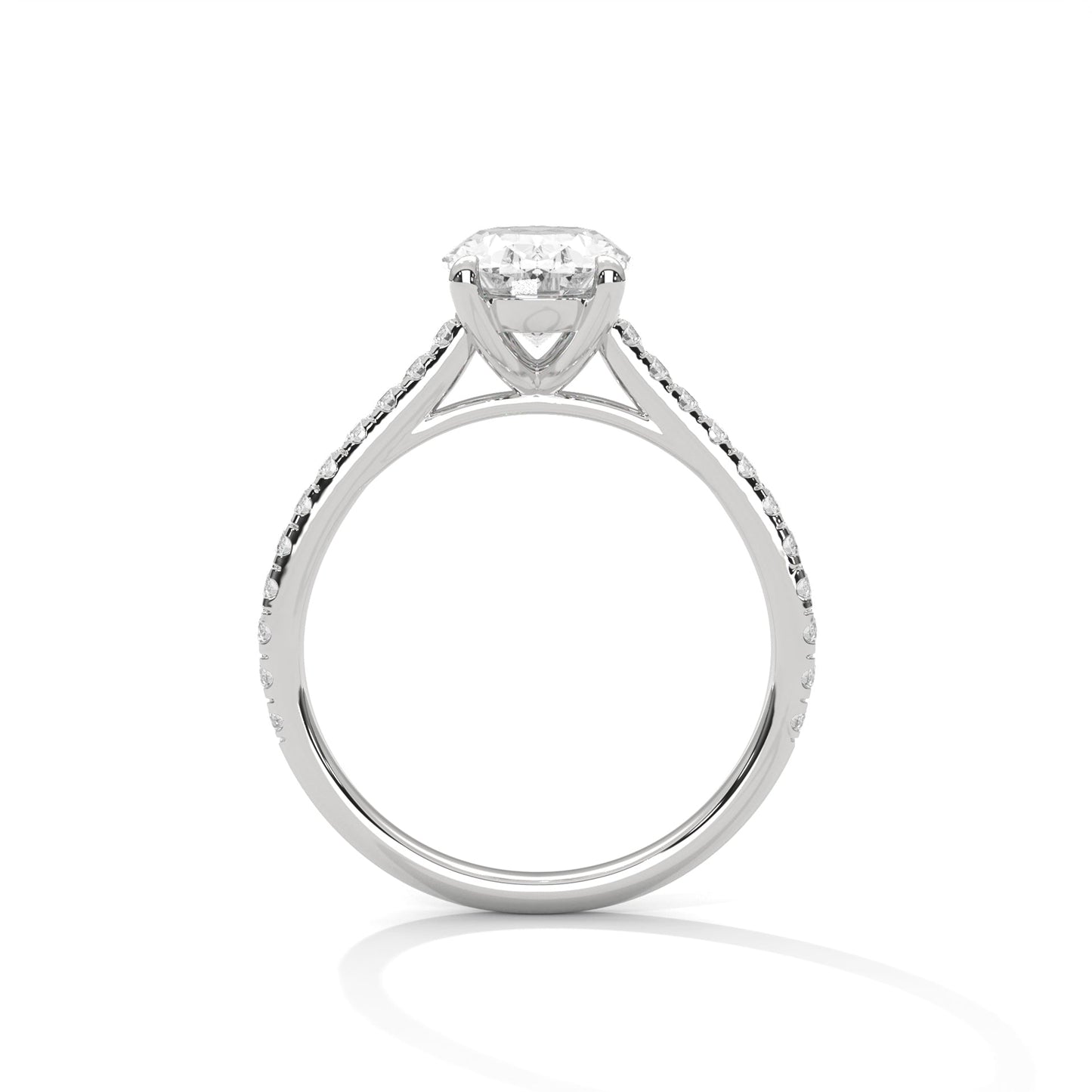 Celestial Grace 1 CT Oval-Cut Lab Grown Diamond Pave Ring | 1.22 CTW