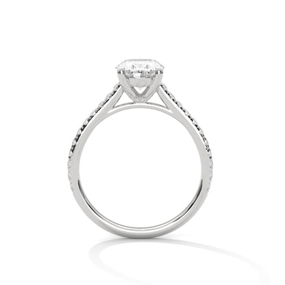 Celestial Grace 1 CT Oval-Cut Lab Grown Diamond Pave Ring | 1.22 CTW
