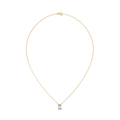 Luxe Radiance Emerald-Cut Diamond Pendant Necklace 0.75ct E-VS1 | 14K Gold |16”&18” Chain