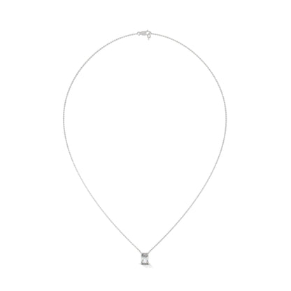 Luxe Radiance Emerald-Cut Diamond Pendant Necklace 0.75ct E-VS1 | 14K Gold |16”&18” Chain