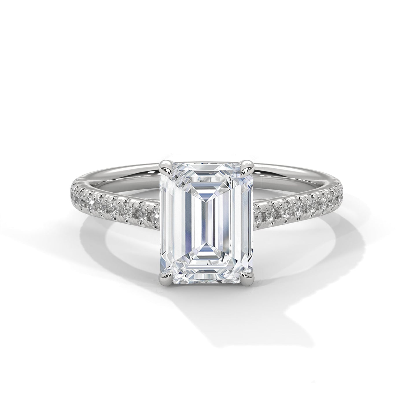 Graceful Lumina 1.5CT Emerald Lab-Grown Diamond Engagement Ring | 1.72 CTW