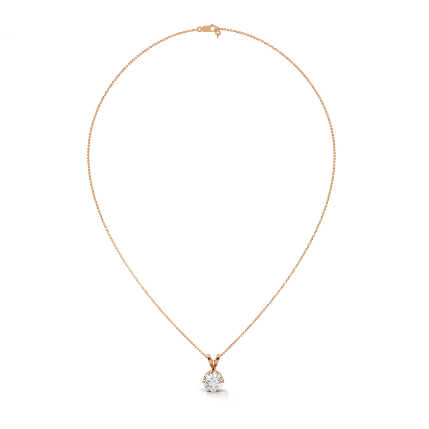 Brilliant Solitaire: 14K Gold Round Diamond Pendant Necklace | 2.11 CTW