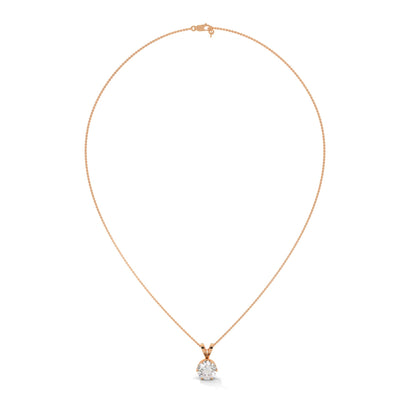 Brilliant Solitaire: 14K Gold Round Diamond Pendant Necklace | 2.11 CTW