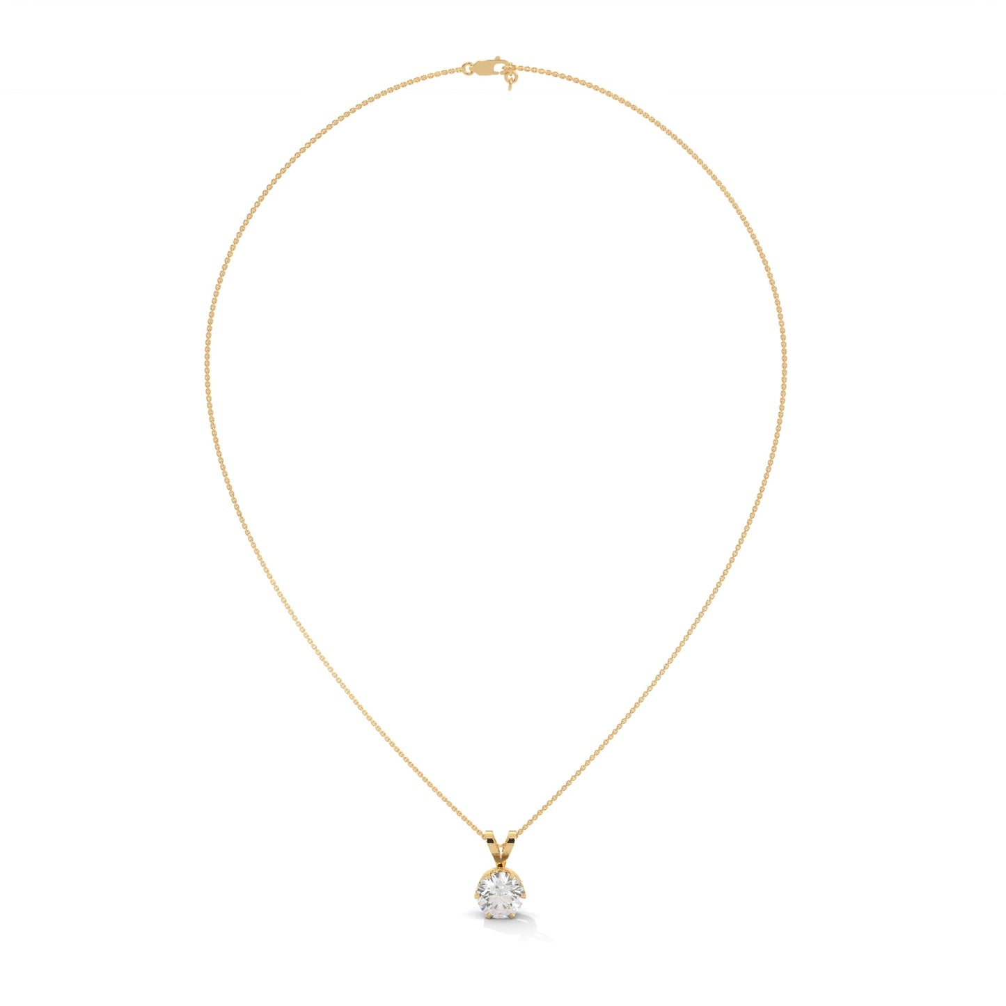 Brilliant Solitaire: 14K Gold Round Diamond Pendant Necklace | 2.11 CTW