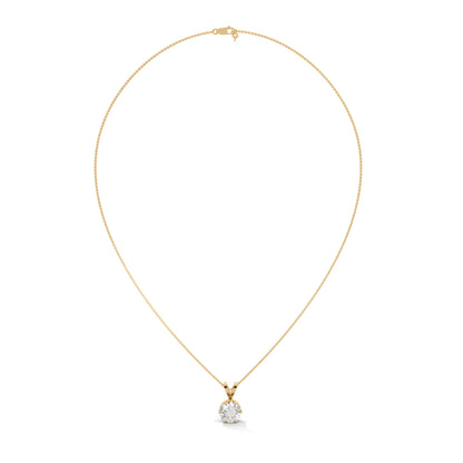 Brilliant Solitaire: 14K Gold Round Diamond Pendant Necklace | 2.11 CTW
