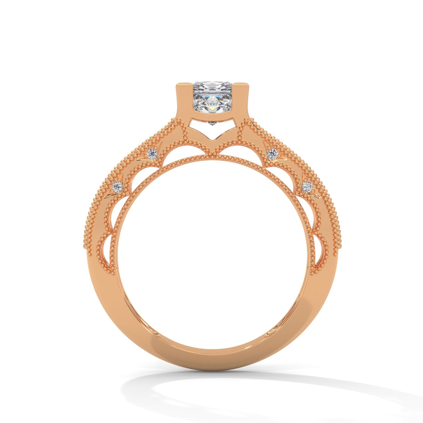 The Grand Radiance 0.99 CTW Princess-Cut Diamond Engagement Ring | E-VS1