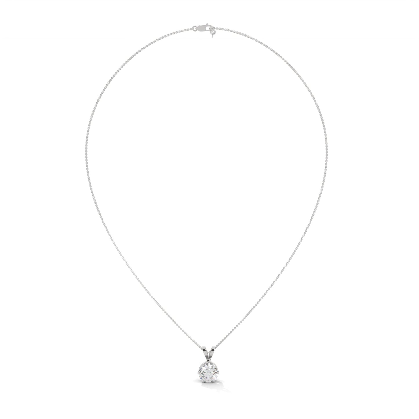 Brilliant Solitaire: 14K Gold Round Diamond Pendant Necklace | 2.11 CTW