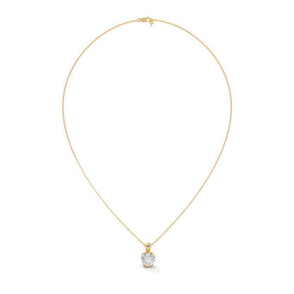 Radiant Brilliance Round Cut Half-Bezel Diamond Pendant | 2.43 CT| 14K Gold