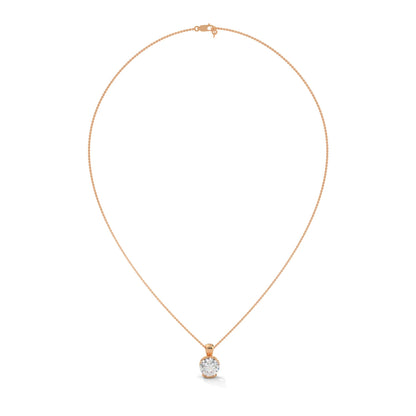 Radiant Brilliance Round Cut Half-Bezel Diamond Pendant | 2.43 CT| 14K Gold
