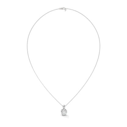 Radiant Brilliance Round Cut Half-Bezel Diamond Pendant | 2.43 CT| 14K Gold
