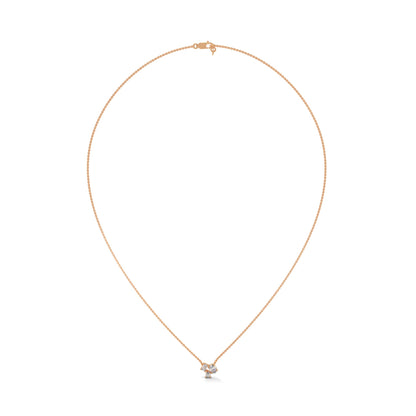 Heavenly Cascade: 14K Gold Three-Stone Diamond Pendant Necklace | 0.38 CTW