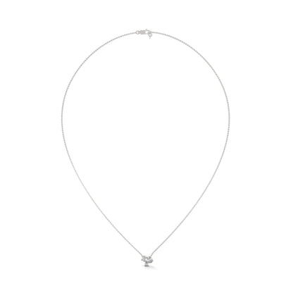 Heavenly Cascade: 14K Gold Three-Stone Diamond Pendant Necklace | 0.38 CTW