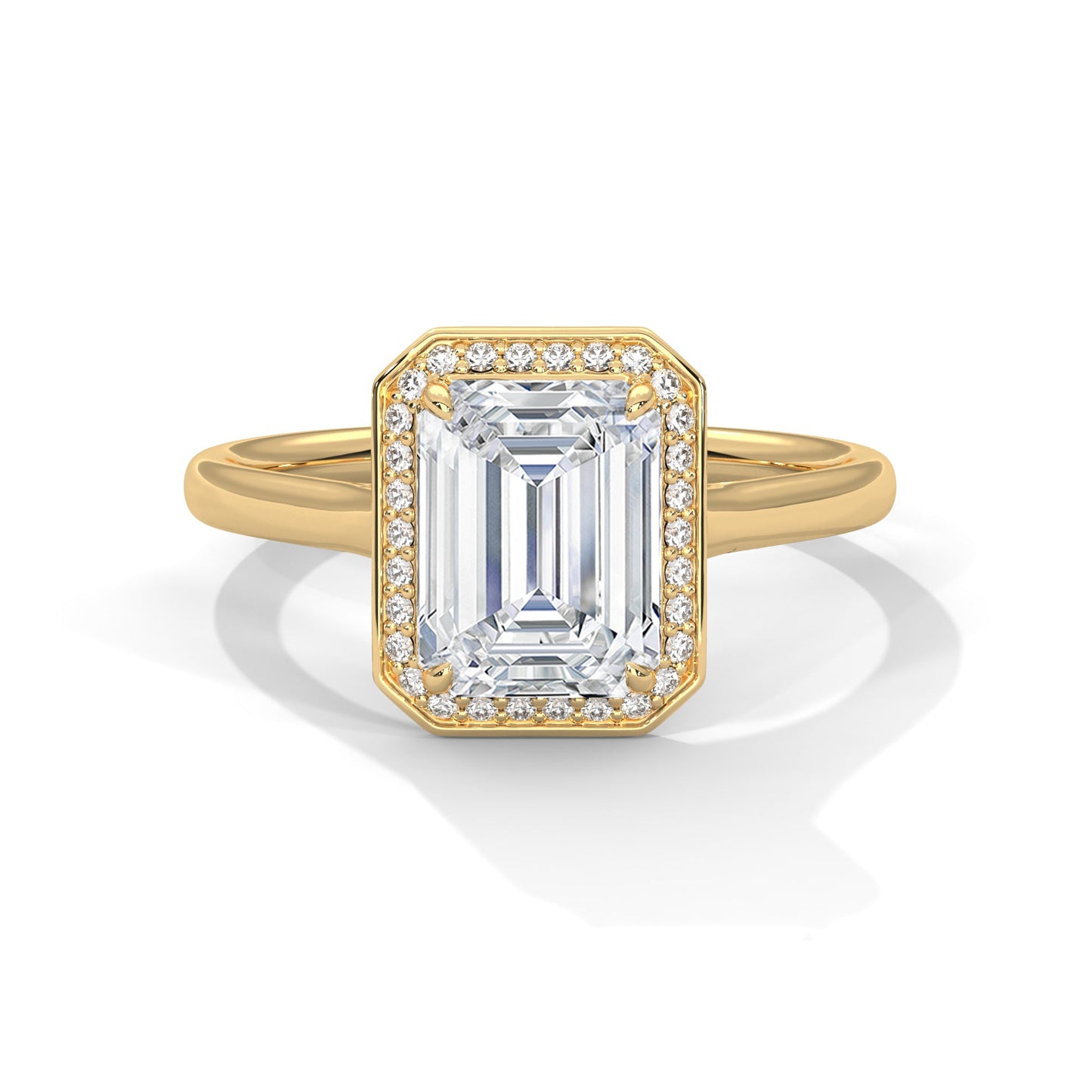 Ethereal 2.15 CTW Emerald-Cut Lab-Grown Diamond Halo Ring | E-VS1