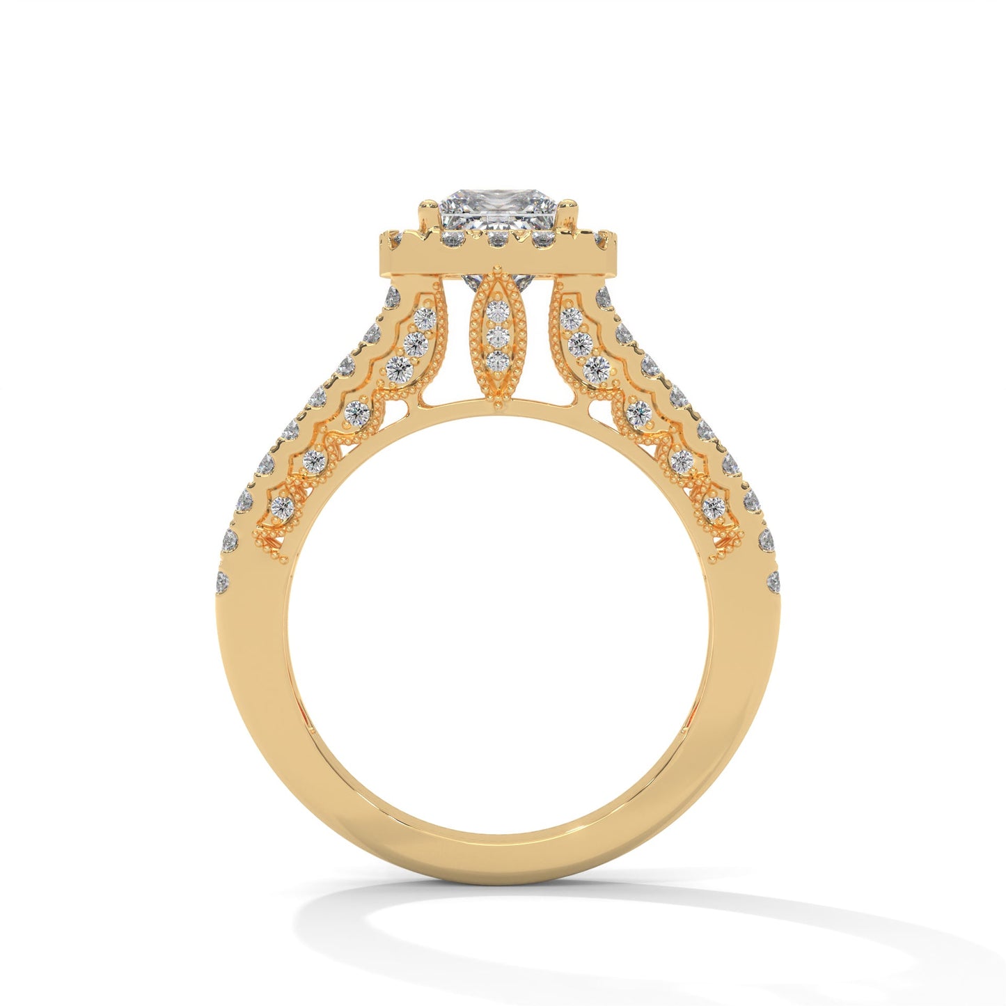 The Luminous Elegance 1.87 CTW Princess-Cut Diamond Engagement Ring | F-VS1