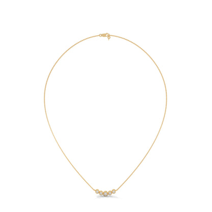 14K Gold Bezel-Set Five Diamond Bar Necklace | 0.30 CTW
