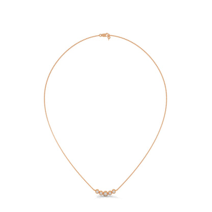 14K Gold Bezel-Set Five Diamond Bar Necklace | 0.30 CTW