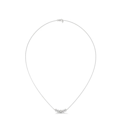 14K Gold Bezel-Set Five Diamond Bar Necklace | 0.30 CTW