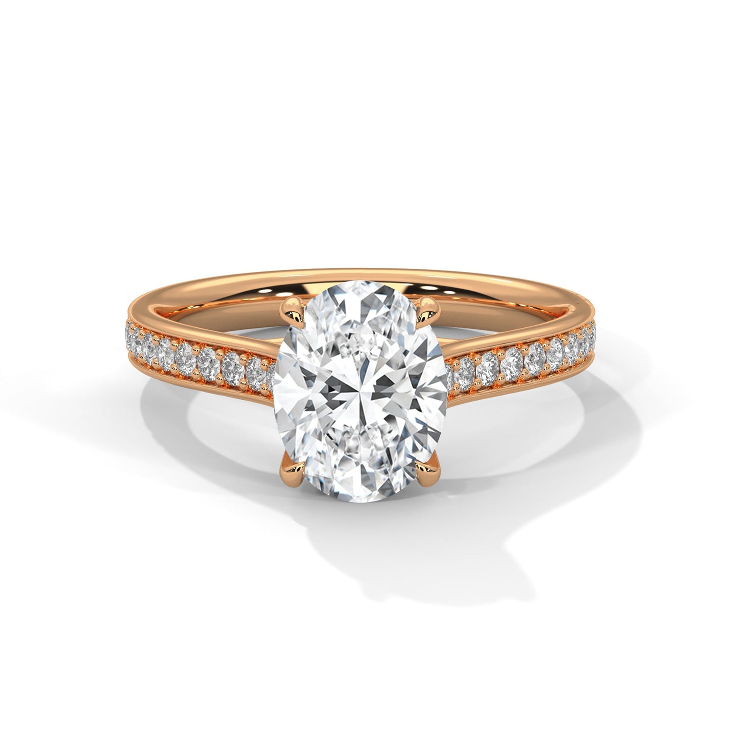Liana 1.5ct Oval Lab-Grown Diamond Pavé Engagement Ring | 1.76 CTW