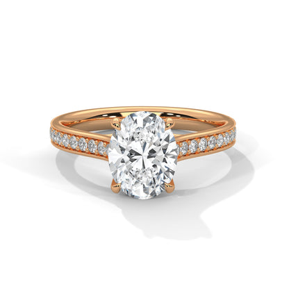 Liana 1.5ct Oval Lab-Grown Diamond Pavé Engagement Ring | 1.76 CTW