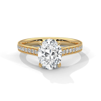 Liana 1.5ct Oval Lab-Grown Diamond Pavé Engagement Ring | 1.76 CTW