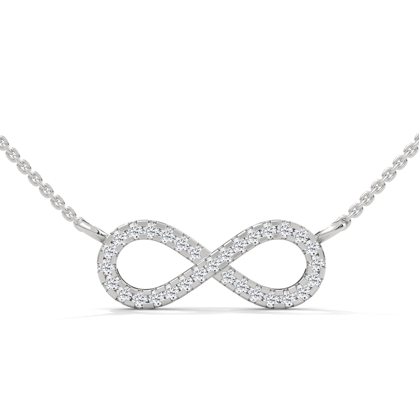 Infinite Sparkle: 14K Gold Diamond Infinity Pendant Necklace | 0.16 CTW