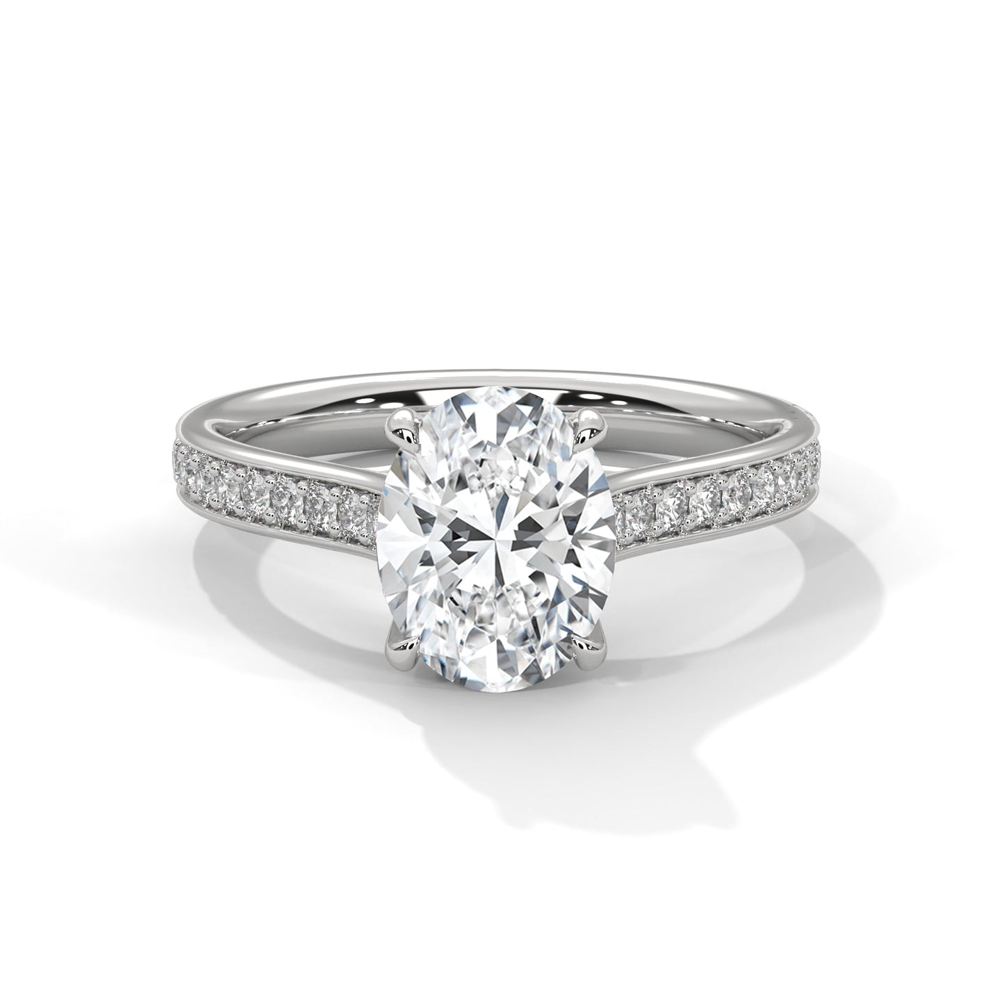 Liana 1.5ct Oval Lab-Grown Diamond Pavé Engagement Ring | 1.76 CTW
