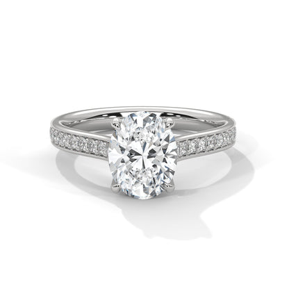 Valencia 3ct Oval Lab-Grown Diamond Pav Engagement Ring | 3.26 CTW