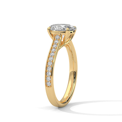Valencia 3ct Oval Lab-Grown Diamond Pav Engagement Ring | 3.26 CTW