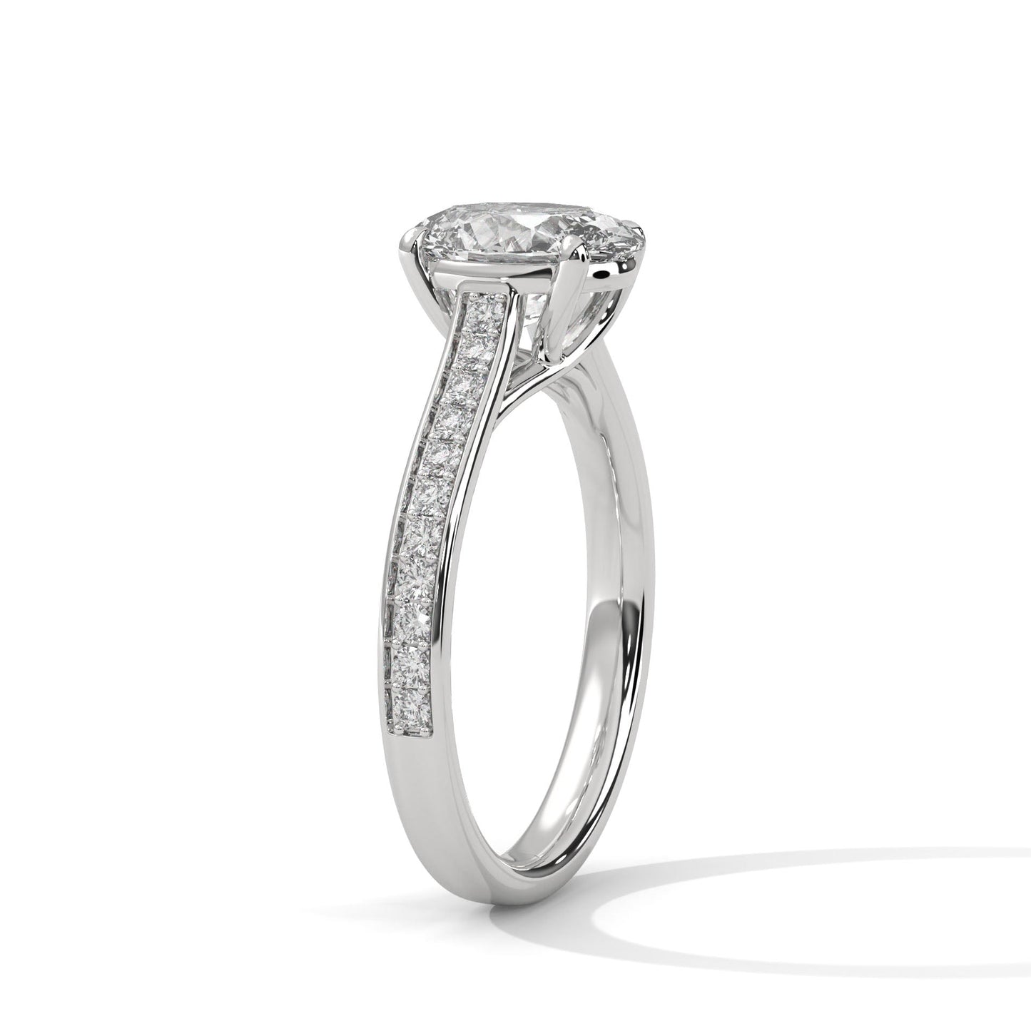 Valencia 3ct Oval Lab-Grown Diamond Pav Engagement Ring | 3.26 CTW
