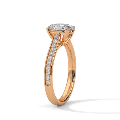 Valencia 3ct Oval Lab-Grown Diamond Pav Engagement Ring | 3.26 CTW