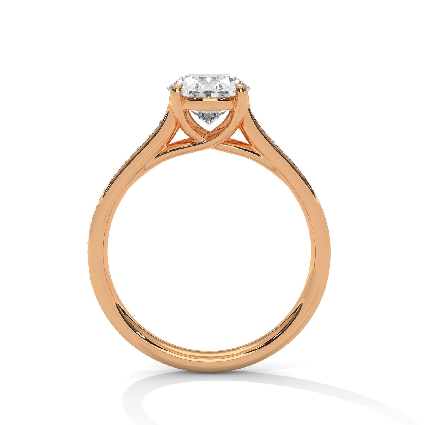 Elysian 2.26 CTW Oval-Cut Diamond Split Shank Ring | 14K & 18K Gold